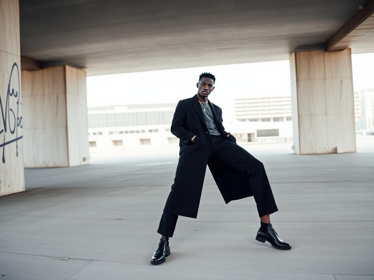 Fashion editorial portrait in an urban setting