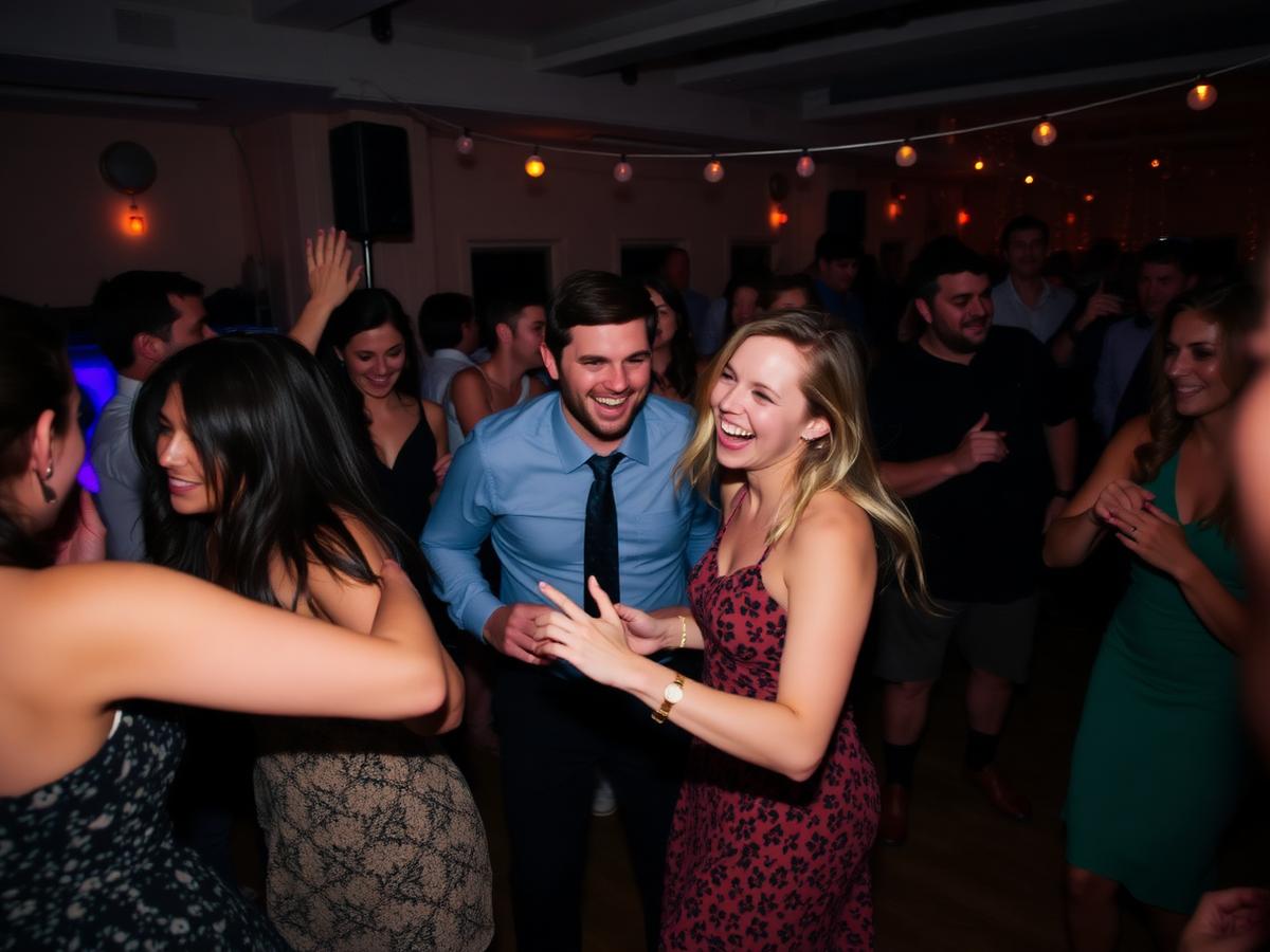 Candid event photography of friends celebrating